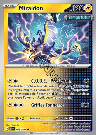 Carte Pokémon Miraidon  n°069 de la série Étincelles Déferlantes