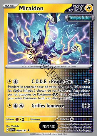 Carte Pokémon Miraidon  Reverse n°069 de la série Étincelles Déferlantes