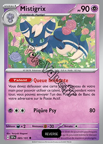 Carte Pokémon Mistigrix  Reverse n°085 de la série Étincelles Déferlantes