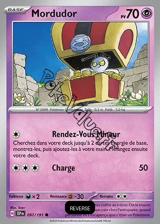 Carte Pokémon Mordudor  Reverse n°097 de la série Étincelles Déferlantes
