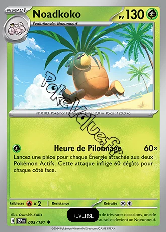 Carte Pokémon Noadkoko  Reverse n°003 de la série Étincelles Déferlantes