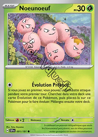 Carte Pokémon Noeunoeuf  n°001 de la série Étincelles Déferlantes