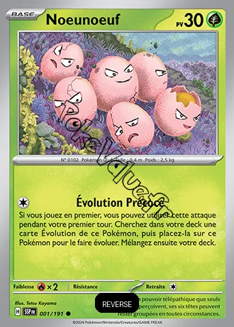 Carte Pokémon Noeunoeuf  Reverse n°001 de la série Étincelles Déferlantes