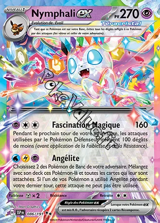 Carte Pokémon Nymphali ex  n°086 de la série Étincelles Déferlantes