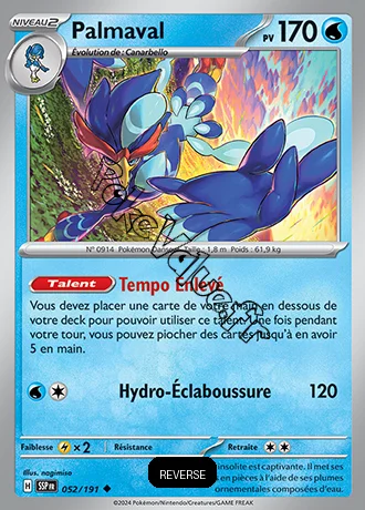 Carte Pokémon Palmaval  Reverse n°052 de la série Étincelles Déferlantes