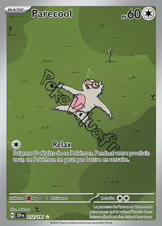 Carte Pokémon Parecool  n°212 de la série Étincelles Déferlantes