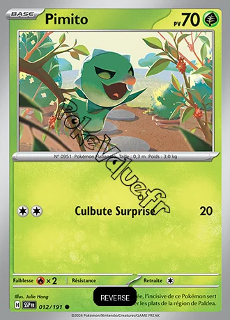 Carte Pokémon Pimito  Reverse n°012 de la série Étincelles Déferlantes