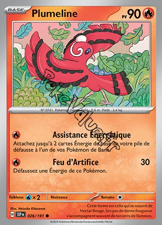 Carte Pokémon Plumeline  n°026 de la série Étincelles Déferlantes