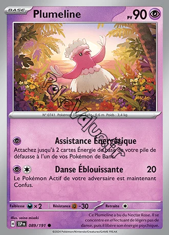 Carte Pokémon Plumeline  n°089 de la série Étincelles Déferlantes