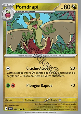 Carte Pokémon Pomdrapi  n°139 de la série Étincelles Déferlantes