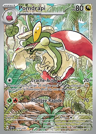 Carte Pokémon Pomdrapi  n°210 de la série Étincelles Déferlantes