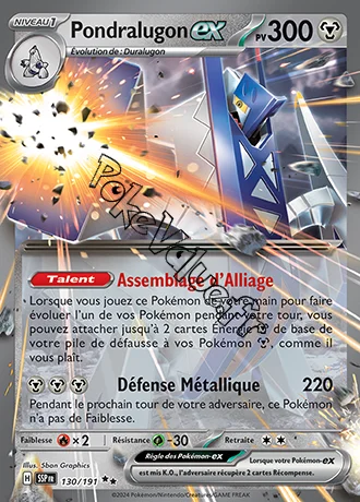 Carte Pokémon Pondralugon ex  n°130 de la série Étincelles Déferlantes