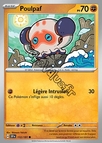 Carte Pokémon Poulpaf  n°112 de la série Étincelles Déferlantes
