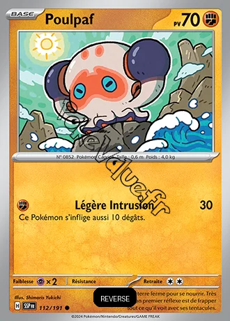 Carte Pokémon Poulpaf  Reverse n°112 de la série Étincelles Déferlantes