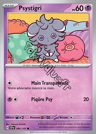 Carte Pokémon Psystigri  n°084 de la série Étincelles Déferlantes