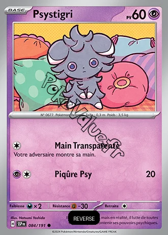 Carte Pokémon Psystigri  Reverse n°084 de la série Étincelles Déferlantes