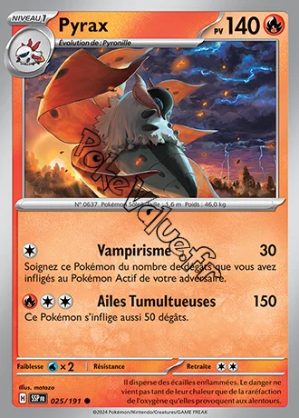 Carte Pokémon Pyrax  n°025 de la série Étincelles Déferlantes