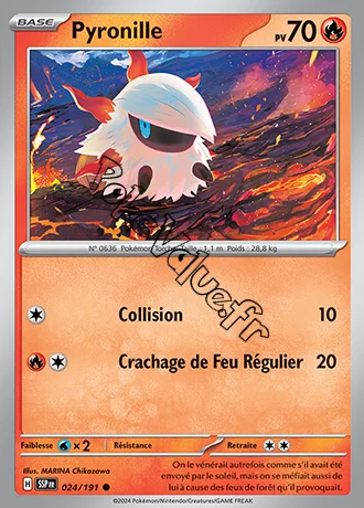 Carte Pokémon Pyronille  n°024 de la série Étincelles Déferlantes