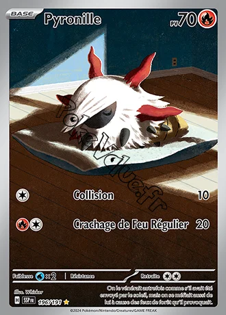Carte Pokémon Pyronille  n°196 de la série Étincelles Déferlantes