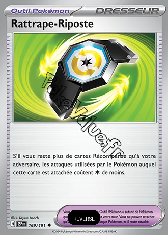 Carte Pokémon Rattrape Riposte Reverse n°169 de la série Étincelles Déferlantes