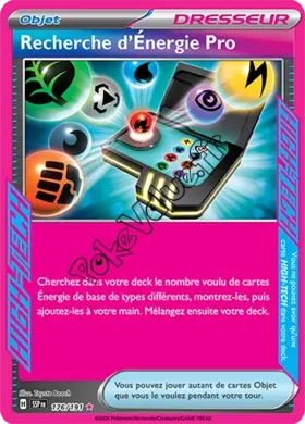Carte Pokémon Recherche d’Énergie Pro n°176 de la série Étincelles Déferlantes