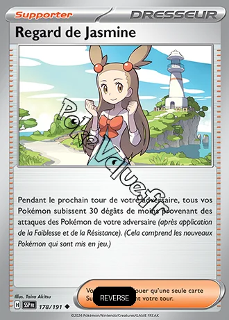 Carte Pokémon Regard de Jasmine Reverse n°178 de la série Étincelles Déferlantes