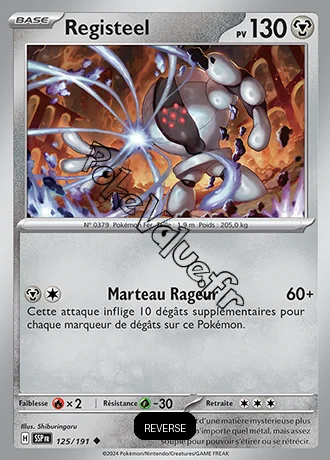 Carte Pokémon Registeel  Reverse n°125 de la série Étincelles Déferlantes