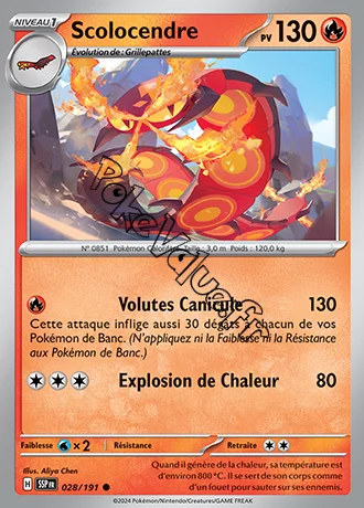 Carte Pokémon Scolocendre  n°028 de la série Étincelles Déferlantes