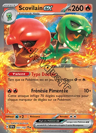 Carte Pokémon Scovilain ex  n°037 de la série Étincelles Déferlantes