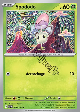 Carte Pokémon Spododo  n°008 de la série Étincelles Déferlantes