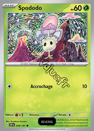 Carte Pokémon Spododo  Reverse n°008 de la série Étincelles Déferlantes