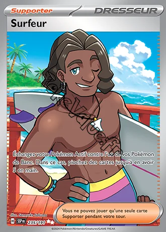 Carte Pokémon Surfeur n°235 de la série Étincelles Déferlantes