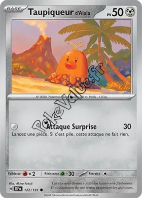 Carte Pokémon Taupiqueur d’Alola n°122 de la série Étincelles Déferlantes