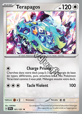 Carte Pokémon Terapagos  n°161 de la série Étincelles Déferlantes