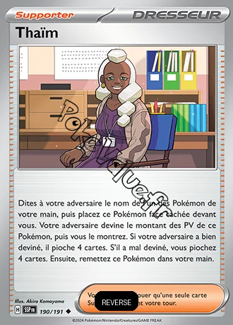 Carte Pokémon Thaïm Reverse n°190 de la série Étincelles Déferlantes