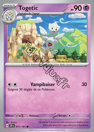 Carte Pokémon Togetic  n°071 de la série Étincelles Déferlantes