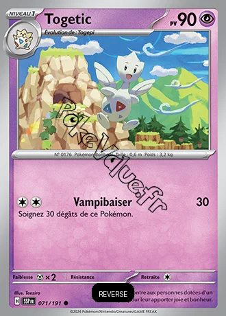 Carte Pokémon Togetic  Reverse n°071 de la série Étincelles Déferlantes