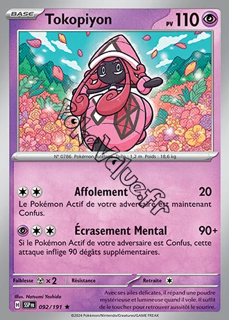 Carte Pokémon Tokopiyon  n°092 de la série Étincelles Déferlantes