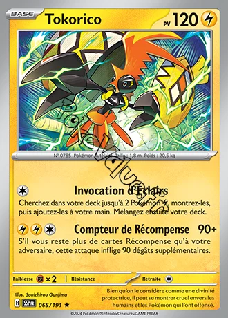 Carte Pokémon Tokorico  n°065 de la série Étincelles Déferlantes