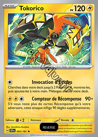 Carte Pokémon Tokorico  Reverse n°065 de la série Étincelles Déferlantes