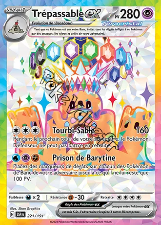Carte Pokémon Trépassable ex  n°221 de la série Étincelles Déferlantes