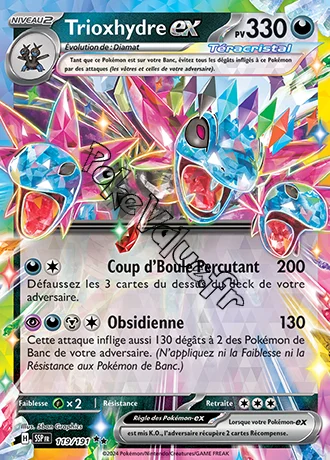 Carte Pokémon Trioxhydre ex  n°119 de la série Étincelles Déferlantes