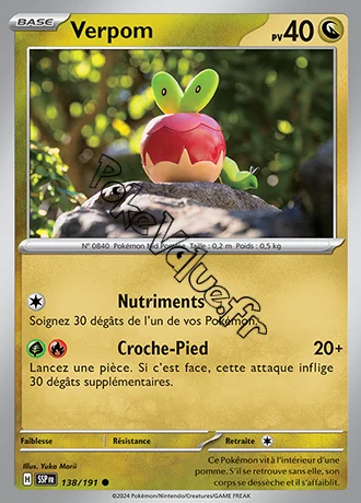 Carte Pokémon Verpom  n°138 de la série Étincelles Déferlantes