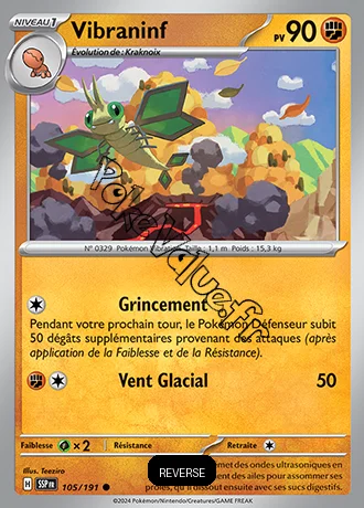 Carte Pokémon Vibraninf  Reverse n°105 de la série Étincelles Déferlantes