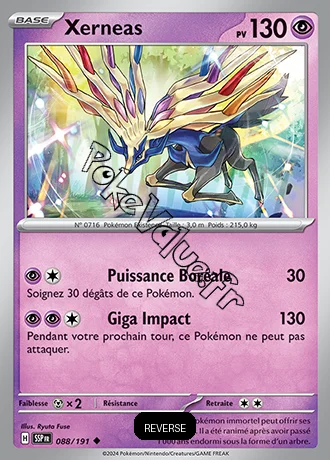 Carte Pokémon Xerneas  Reverse n°088 de la série Étincelles Déferlantes