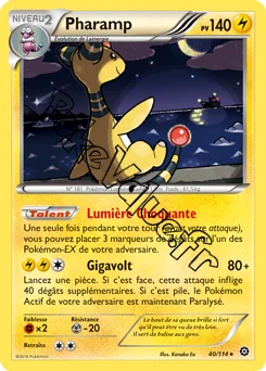 Carte Pokémon Ampharos  n°40 de la série Offensive Vapeur