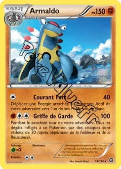 Carte Pokémon Armaldo  n°57 de la série Offensive Vapeur