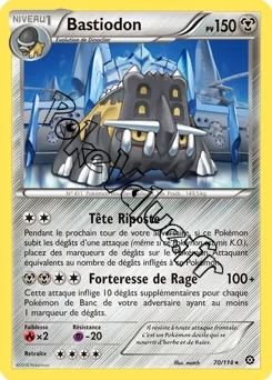 Carte Pokémon Bastiodon  n°70 de la série Offensive Vapeur