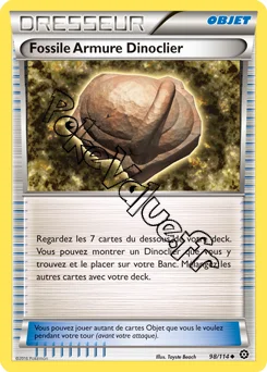 Carte Pokémon Fossile Armure Dinoclier n°98 de la série Offensive Vapeur