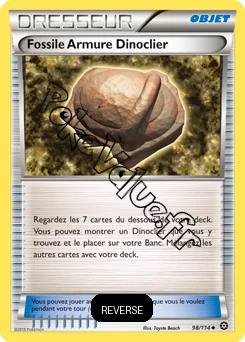 Carte Pokémon Fossile Armure Dinoclier Reverse n°98 de la série Offensive Vapeur